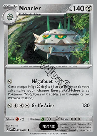 Carte Pokémon Noacier Reverse n°69 de la série Flamme Blanche