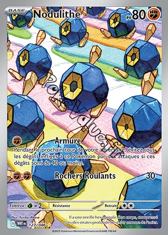 Carte Pokémon Nodulithe  n°127 de la série Flamme Blanche