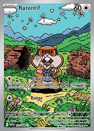 Carte Pokémon Ratentif  n°152 de la série Flamme Blanche