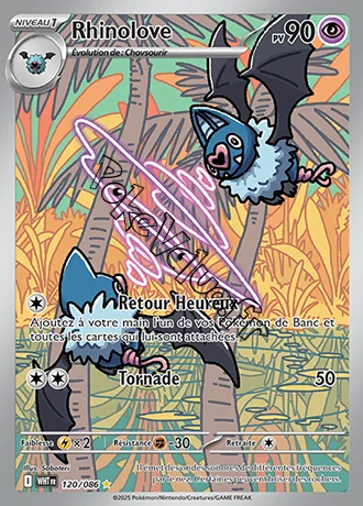 Carte Pokémon Rhinolove  n°120 de la série Flamme Blanche
