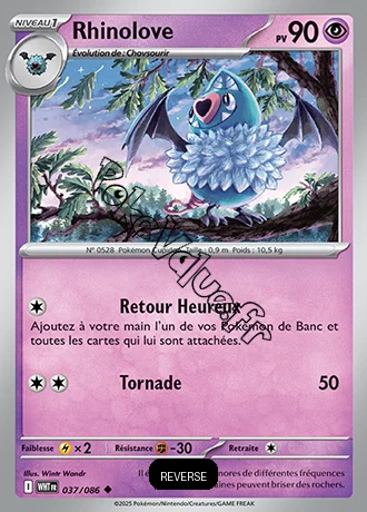 Carte Pokémon Rhinolove Reverse n°37 de la série Flamme Blanche