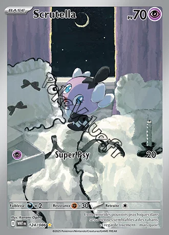Carte Pokémon Scrutella  n°124 de la série Flamme Blanche