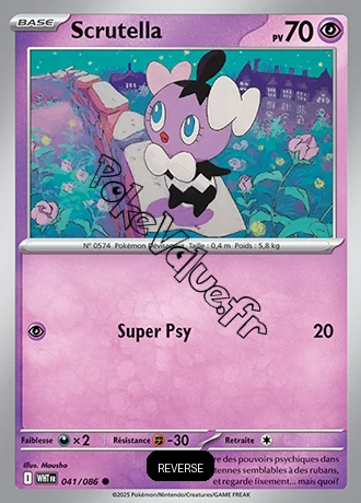 Carte Pokémon Scrutella Reverse n°41 de la série Flamme Blanche