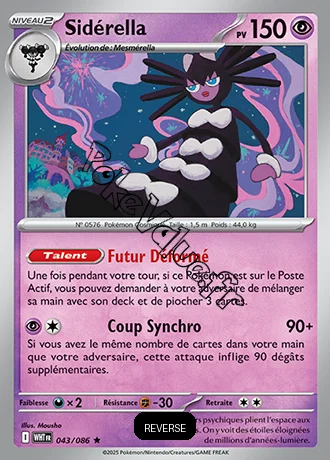 Carte Pokémon Sidérella Reverse n°43 de la série Flamme Blanche