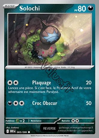 Carte Pokémon Solochi Reverse n°65 de la série Flamme Blanche
