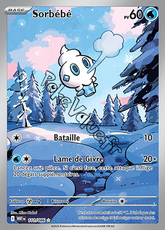 Carte Pokémon Sorbébé  n°111 de la série Flamme Blanche
