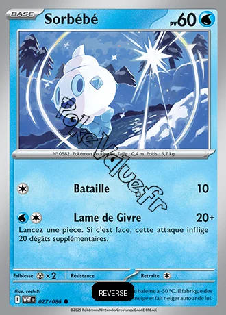 Carte Pokémon Sorbébé Reverse n°27 de la série Flamme Blanche