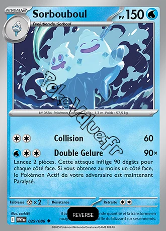 Carte Pokémon Sorbouboul Reverse n°29 de la série Flamme Blanche