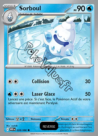 Carte Pokémon Sorboul Reverse n°28 de la série Flamme Blanche
