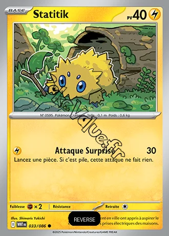 Carte Pokémon Statitik Reverse n°33 de la série Flamme Blanche