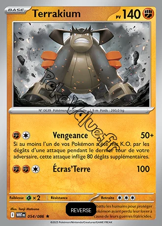 Carte Pokémon Terrakium Reverse n°54 de la série Flamme Blanche