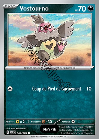 Carte Pokémon Vostourno Reverse n°63 de la série Flamme Blanche
