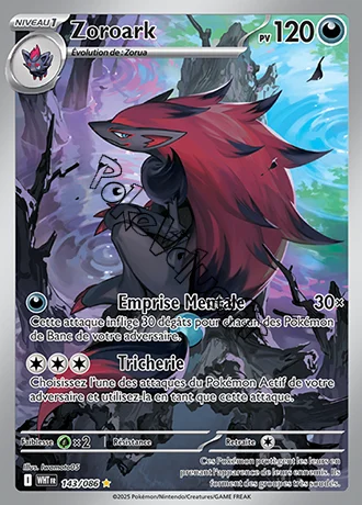 Carte Pokémon Zoroark  n°143 de la série Flamme Blanche